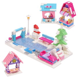 Vinbosion Building Blocks Set,Ski Resort Amusement Park Building Toy,Winter Holiday Blocks Gift for Christmas,Birthday,New Year(497PCS)