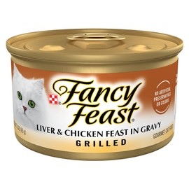 Purina Fancy Feast Grilled Wet Cat Food Liver and Chicken Feast in Wet Cat Food Gravy - (Pack of 24) 3 oz. Cans