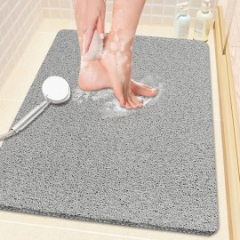 Unbranded PVC Loofah (Phthalate Free) Shower/Bathtub Mat Non-Slip, 24x16 inch (Grey)