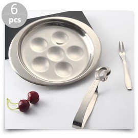 Luxshiny 6Pcs Escargot Tongs and Forks Set, Stainless Steel Snail Tongs Snail Forks Escargot Eating Tongs Seafood Tools for Home Restaurant