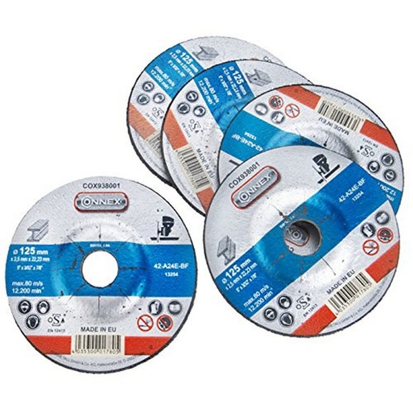 Connex COX938006 Cutting Disc for Metal, Multi-Colour, 125 mm, Set