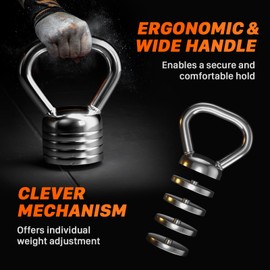 Northdeer Adjustable Kettlebell 20LB - Steel Kettlebell 10LB 12.5LB 15LB 17.5LB 20LB - Weight for Home Training