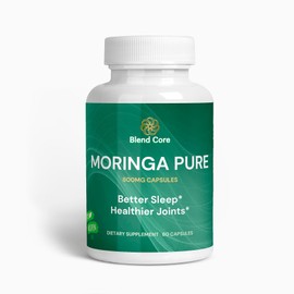 Blend Core Moringa Pure Antioxidant - Natural Moringa Oleifera - 800 MG - Supports Better Sleep & Healthier Joints 60 Veggie Capsules