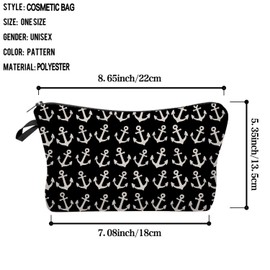 Livel lhood Anchor Makeup Bag Cute Small Makeup Organizer Bag Travel Toiletry Zipper Pouch Boat Anchor Cosmetic Bag Gift for Women Girls