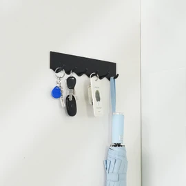 Magnetic Hook, Key Hook, Magnetic Hook, Kitchen Tool Hook, Strong Magnetic Wall Mount, No Drilling Required, Entryway, Kitchen, Bathroom Hook Storage (9.6 inches (24.5 cm), Black)