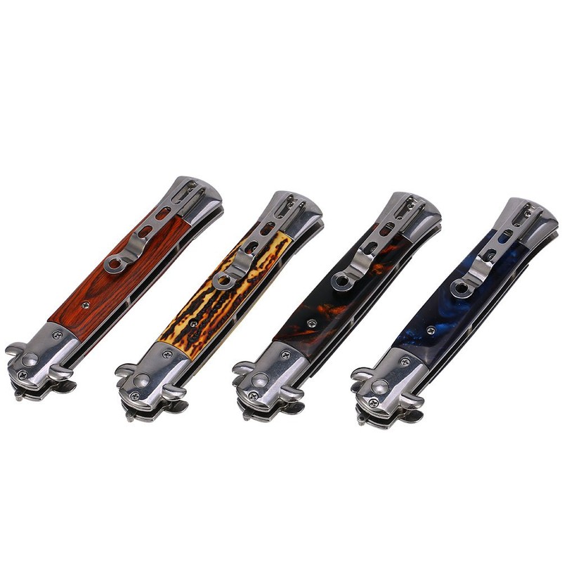 Men's Foldable Pocket Comb, Switchblade, Spring Folding Mechanism, Press Stud