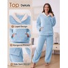 VXVGER Women's Fluffy Pajamas Set Winter Warm 2 Piece Plush