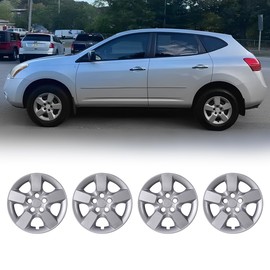 WOLFSTORM 16" Lacquer Hubcaps for Nissan Rogue/Rogue Select 2008-2015, Snap on Design Set of 4 Wheel Rim Covers Compatible with Steel Wheels, PP Hubcaps, 16 Inch Lacquer 4-Pack