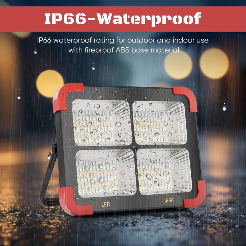 100W Solar LED Work Light - Ultra Bright Portable Magnetic