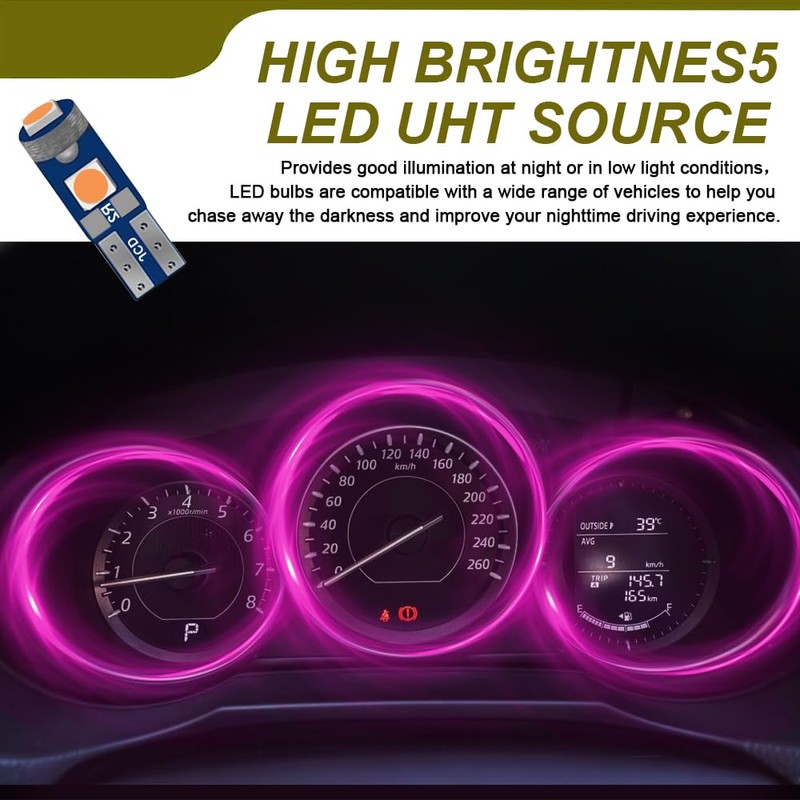 RGOAANC 20PCS T5 LED Lights for Dashboard, Dashboard Bulbs, T5