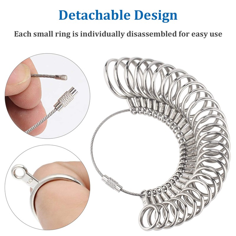 Jewelry Sizers Stainless Iron Ring Size 0-13 Finger Ring Sizing