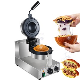 Ice Cream UFO Burger Maker, Electric Burger Waffle Maker, rotary Hamburger sandwich machine Non-stick Panini press waffle machine 110V Gelato Panini Press machine for Home Kitchen Use Breakfast
