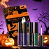 4PCS Halloween Matte Liquid Lipstick Set,Green Blue Black Lip Gloss