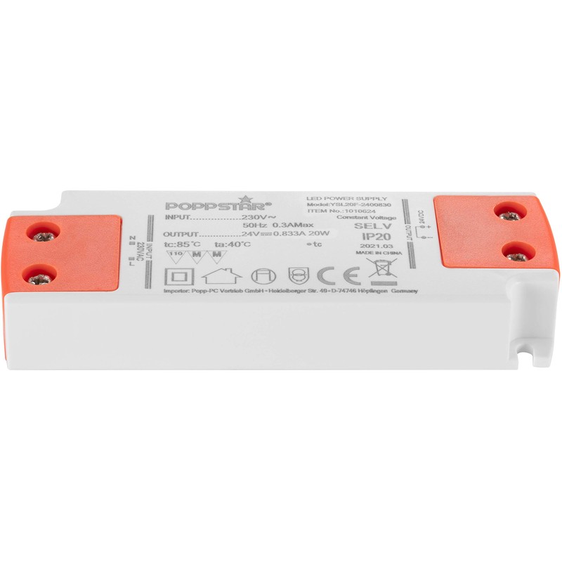 Poppstar Slim LED Transformer 24 V (for 0.2 to 20