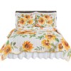 Collections Etc Trailing Sunflower Reversible Scalloped Edge Quilt