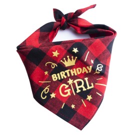 Dog Birthday Bandana Cute Triangle Scarf Puppy Dog Pet Birthday Supply for Large Medium Small Dogs (birthday girl)