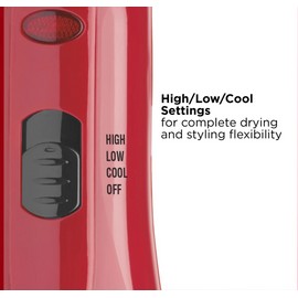 Revlon 1200W Ionic 1" and 1-1/2" Hot Air Styling Kit IONIC TECHNOLOGY Female Red