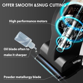 KEMEI Cortapelos y Recortadoras Profesional, Cortapelos de Peluquería, Recortadoras Eléctricas Recargables para Hombres, Kit de Cepillado con 11 Peines Guía para la Familia