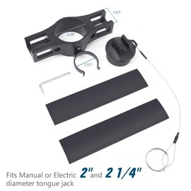 Aluminum Trailer Chain Holder,Travel Trailer Accessories with 7 Pin Trailer Plug Holder,Heavy Duty Towing Organizer Kit with 7 Way Plug Cover for Trailer RV Camper