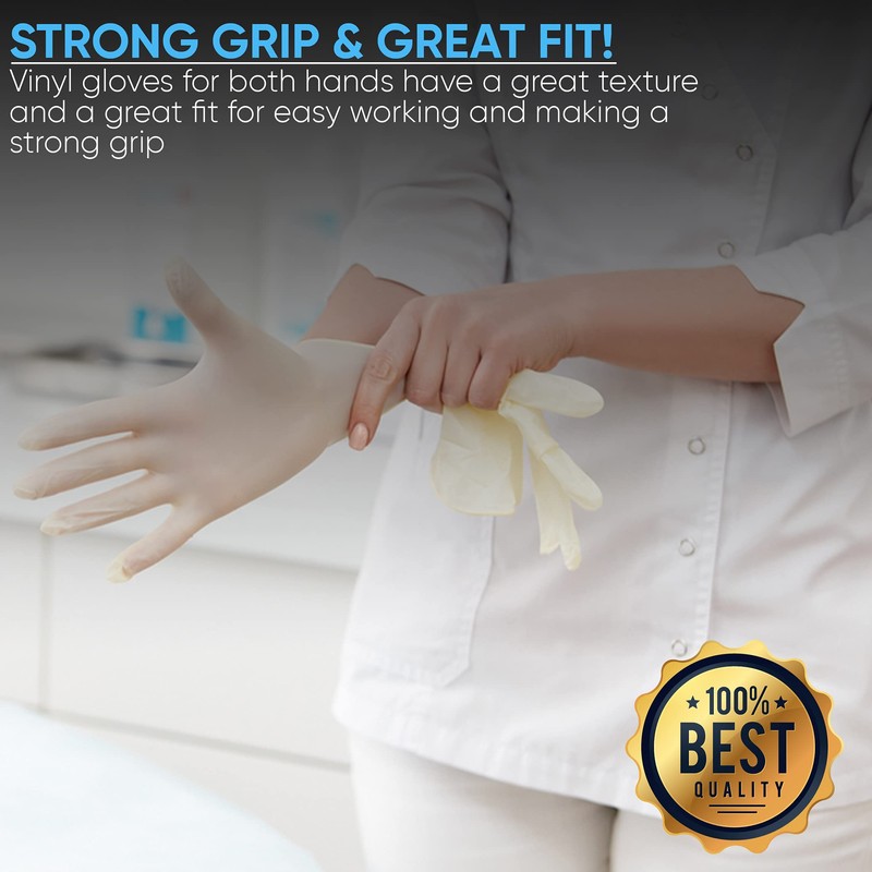 100 x Disposable Gloves | Vinyl Gloves Disposable | Latex