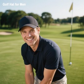 Quick Dry Baseball Cap for Men & Women, Laser Cut Mesh Curved Brim Snapback Trucker Hat for Running, Golf, Workouts Black