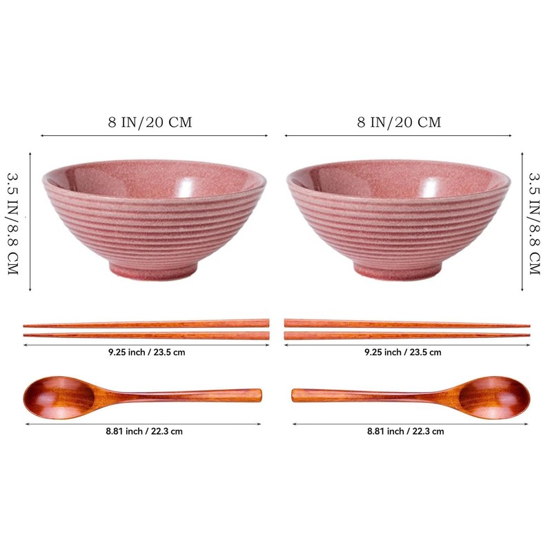 Ceraozmus Ceramic Ramen Bowl Set - Set of 8, 2