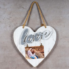 levandeo Picture Frame Lettering 10 x 15 Clips Heart Love Silver Vintage Shabby Chic Photo Frame
