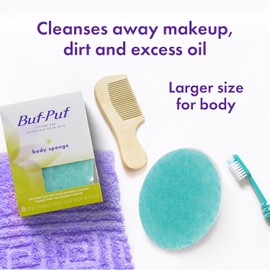 Buf Puf - Esponja corporal, esponja de baño, desarrollada por dermatólogos, limpia la piel de la suciedad y el exceso de aceite, reutilizable, exfoliante, 1 unidad