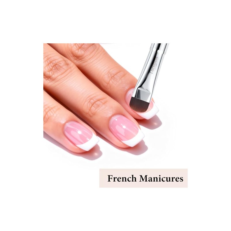 Cepillo para arte de uñas, punta francesa 2 en 1