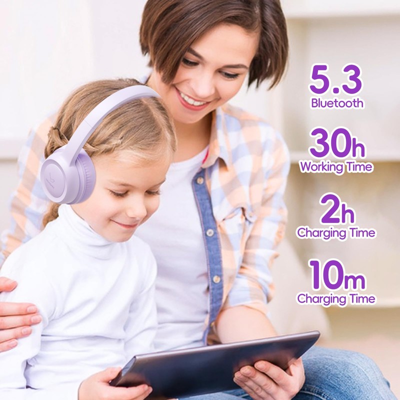 vinamass Kids Bluetooth Headphones,Kids Headphones Wireless with 85dB Volume Limiter,