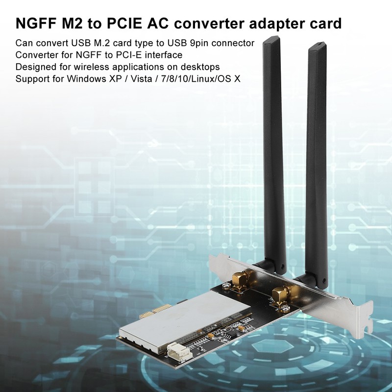 Adapter Card NGFF to PCIE AC Wireless Network WIFI Converter