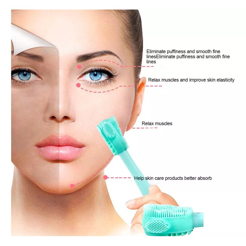 Universo en Linea Cepillo Exfoliante Facial Cuidado Piel Silicona Doble