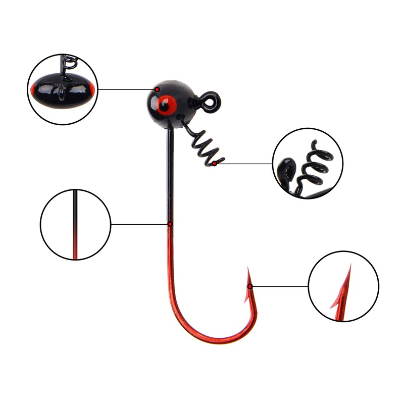 Shakyhead Jig Hooks Fishing Hook 15pcs/box Football Jig Head Worm