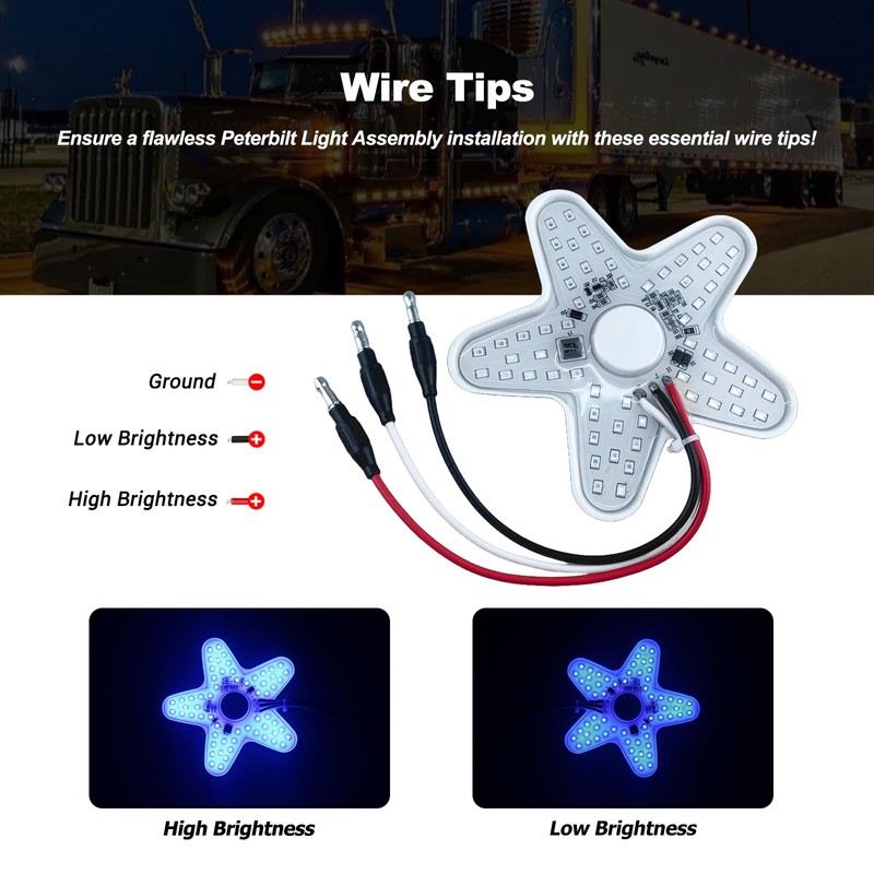 XtraGlow Peterbilt Air Breather Lights A13 Ultra-Thin Hex Style Air