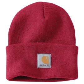 Carhartt Unisex Knit Cuffed Beanie Hat, Industry Red, Unit size