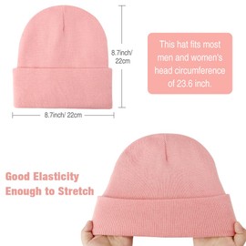 AQOKKA Womens Satin Lined Knit Beanies Hat Warm Silk Lined Winter Hat for Women Men Soft Slouchy Cuffed Unisex Skull Cap