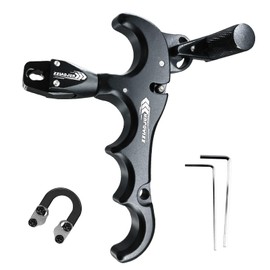 U/C Lijador de arco compuesto y cuerda de bucle D, ajustable, puede girar 360 ° de liberación del pulgar de aleación de aluminio, ayuda a liberar arco, ayuda para adultos con tiro con arco