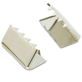 Bluemoona 100 Pcs - 3/4" 19mm Belt Buckle End Tip Nickel for Webbing Tag Bag Polypropylene