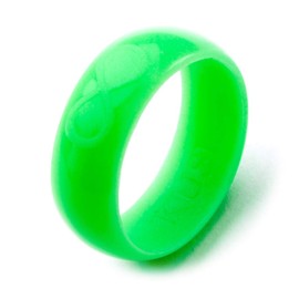 KUSI Silicone Wedding Ring Band for Men Committed to Active Lifestyle, Infinity Bands, Rubber, Comfort Fit, Black, Glow in The Dark and More, Singles and 4 Pack Sets (12, Green Glow in the Dark)