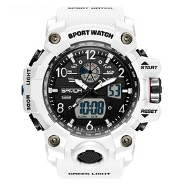 AIMES Mens Watches Sports Outdoor Waterproof Military Watch for Men Analog Digital Date Alarm Stopwatch Multi-Function Tactics Big Face Wristwatch