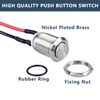 DMWD 2-Pack 12mm Momentary Metal Waterproof Push Button Switch Raised