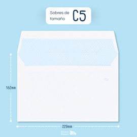 RAYLU PAPER - Pack of 10 White Peel and Seal Paper Envelopes for Sending Documents and Letters, Lightly Sealed 90gsm (C5)