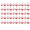 50PCS Ball Shaped Fishing Float Plastic White Red 2 Specifications