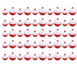 50PCS Ball Shaped Fishing Float Plastic White Red 2 Specifications Fishing Bobber for Angler