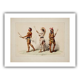 The Ibis - George Catlin's American Indian Portfolio : ''Ball Players (Lacrosse)'' (1844) - Museum-Grade Giclee