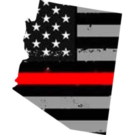 OwnTheAvenue Arizona State Outline Red Colors Support Firefighters Vinyl Sticker