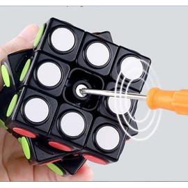 Oostifun 3x3 Point Magic Puzzle Cube Round Dot Patch 3x3x3 Cube Toy Black