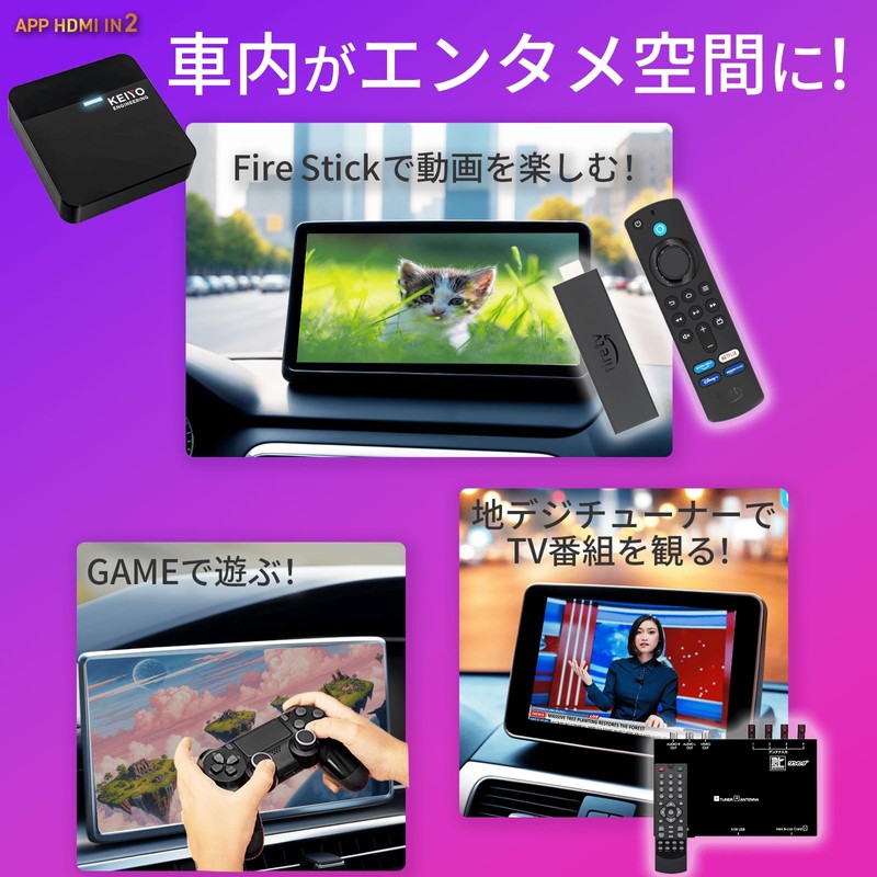KEIYO [APP HDMI IN2] HDMI Input for Video Watching Wireless