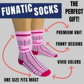 FUNATIC The Sass Is Strong With This One Dress Socks for Women Men Adult | Best Sarcastic Attire Gift Idea with Saying | Novelty Going Away Accessory Party Apparel Present | Humorous Crazy Accessories