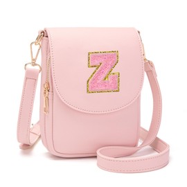 Viverte Party Favors Bags for Kids 8-12 4-8 Party Gift for Teen Girls Prize for Girls Kids Party Accessories Initial Crossbody Bag (Light Pink Z)